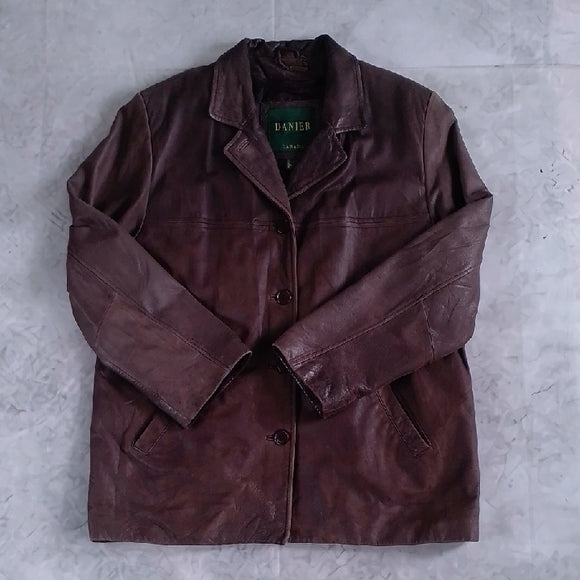 Vintage 90s Danier Brown Leather Jacket