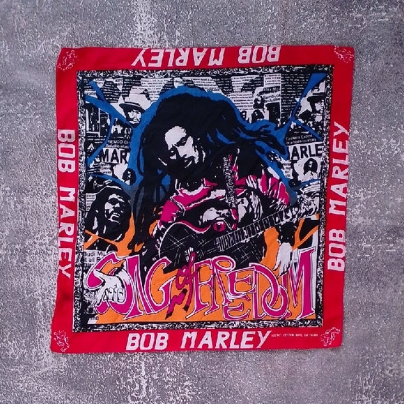 Vintage Bob Marley Playing Guitar Funkadelic style Graphic Bandana/Scarf