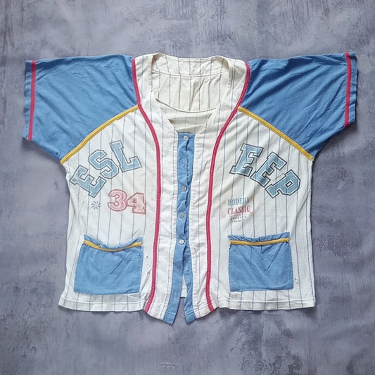 Vintage 1992 ESLEEP Distressed Baseball Jersey Shirt #34