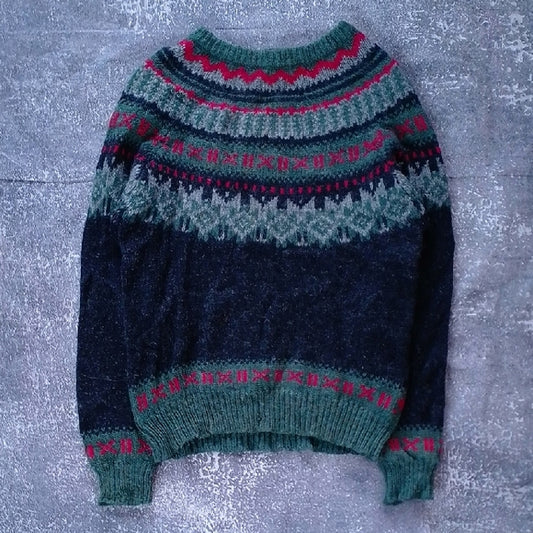 VINTAGE 90s Woolrich Cozy Multicolor Knit Sweater MOHAIR