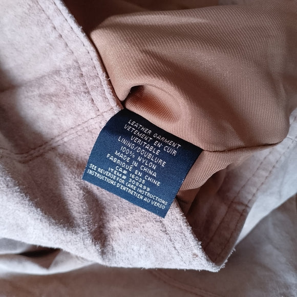 BC Clothing Cream Suede Button-Front Jacket