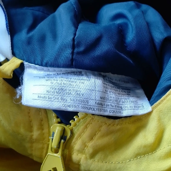 VINTAGE 90s ADIDAS YELLOW ESSENTIAL WINTER JACKET WITH HOOD