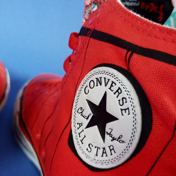 Rare Converse Cat In The Hat Hi Top Dr Seuss Book Thing Shoes UNISEX