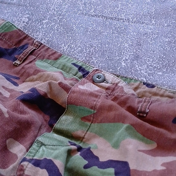 Vintage Military Surplus Camouflage Cargo Shorts