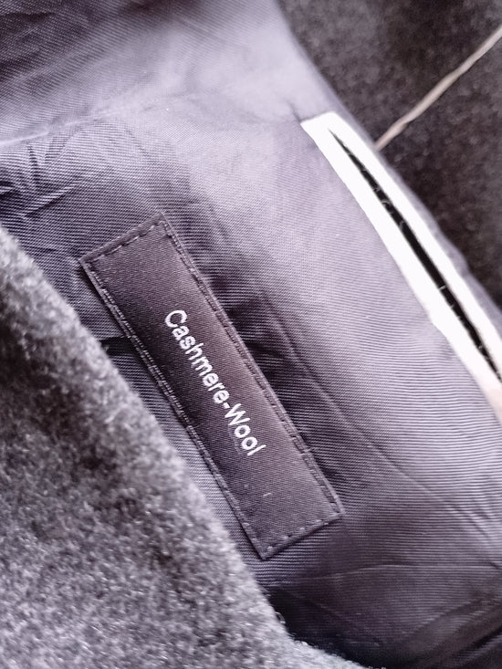 HUGO BOSS WOOL Men's Charcoal CASHMERE PEA COAT