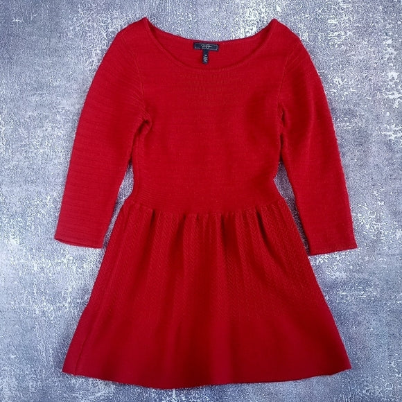 Jessica Simpson Red Dress Long Sleeve Doll Style