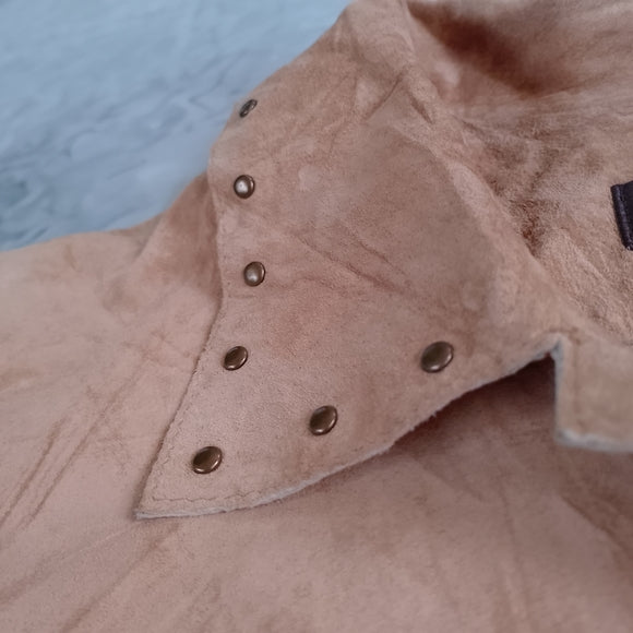 DANIER Women's Tan Suede Studded Jacket