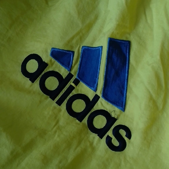 VINTAGE 90s ADIDAS YELLOW ESSENTIAL WINTER JACKET WITH HOOD