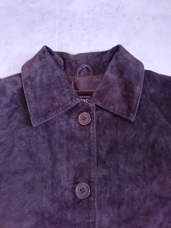 Vintage PLONGE CUIR LEATHER Suede Button-Up Jacket