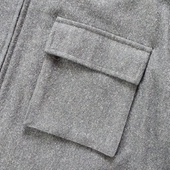 Club Monaco Wool Zip-Up Jacket Cargo Pockets Black