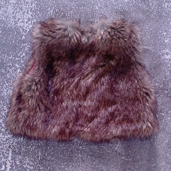 Chic Faux Fur Vest for Kids - Brown and Pink