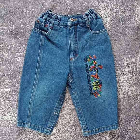 VINTAGE 90s ZANIZOOZ Embroidered Denim Jeans