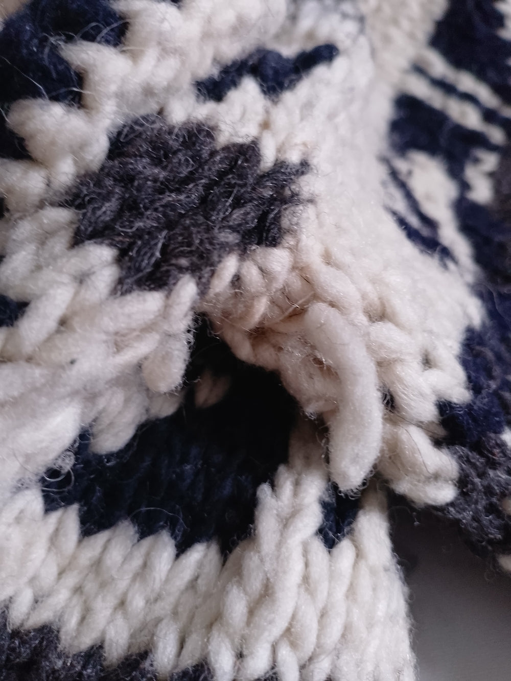 Vintage Artesanias Ishka Handmade Wool Sweater Cardigan