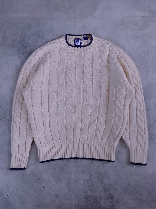 Vintage 90s GAP Cream Cable Knit Sweater