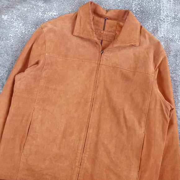 BRITCHES Leather Orange Jacket Zip-Up