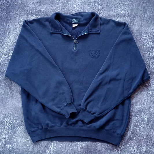 Vintage 1999 SICK KIDS TELETHON Embroidered Bear Quarter zip Sweater UNISEX
