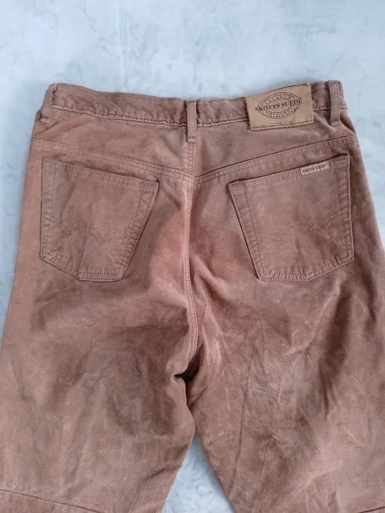 Vintage SKOTTS SUEDE Brown Leather Pants