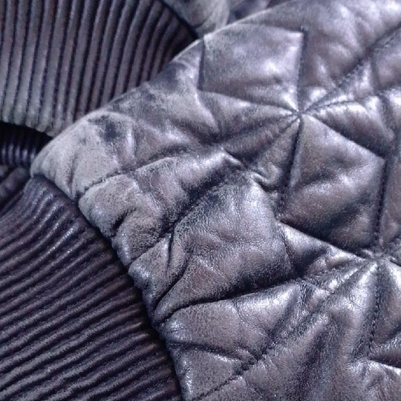 VINTAGE LEATHER Black Quilted Jacket