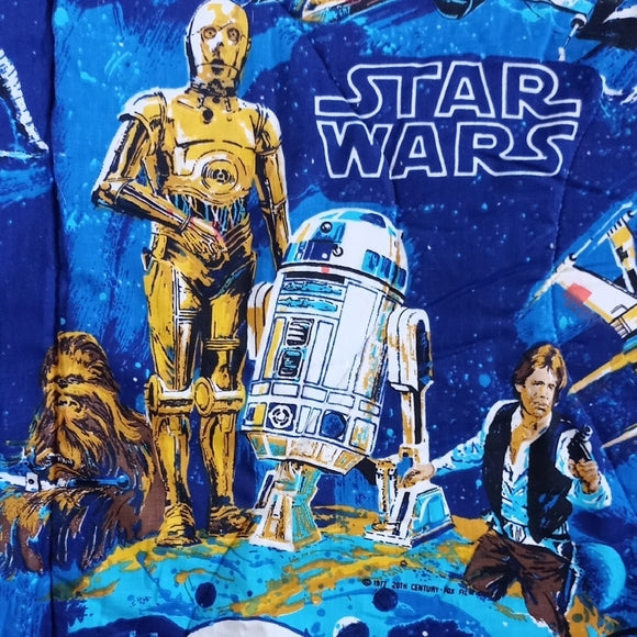 Vintage 1977 Star Wars Themed Blue Sleeping Bag