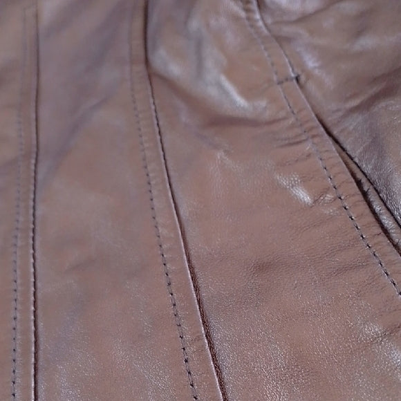 VINTAGE '90s GOLDEN BRONZE LEATHER JACKET Coldwater Creek