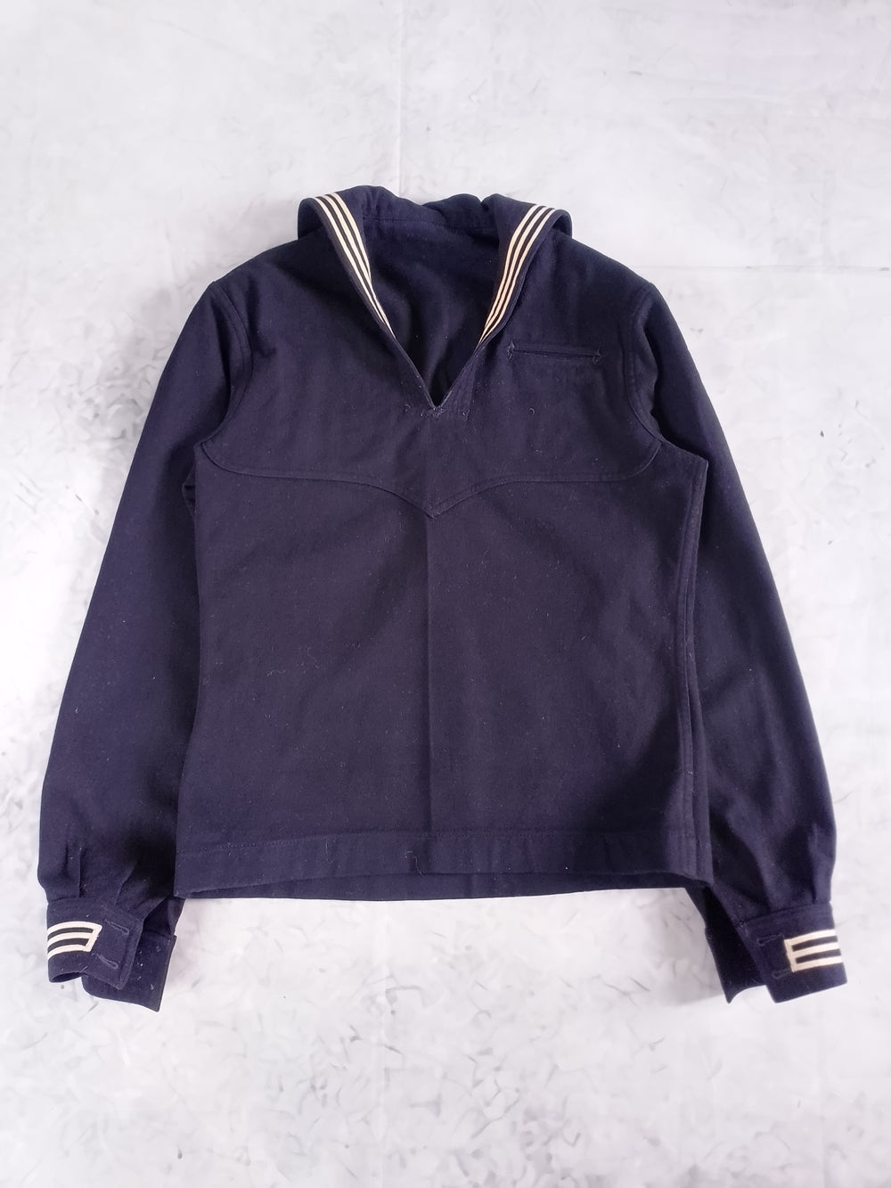 Vintage U.S. Navy Womens Blue Dress Jumper 100% Wool Cracker Jack Uniform Top