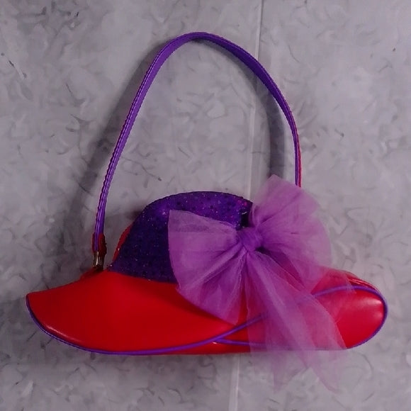 Red Hat Society Red & Purple Sequin Hat Shaped Purse