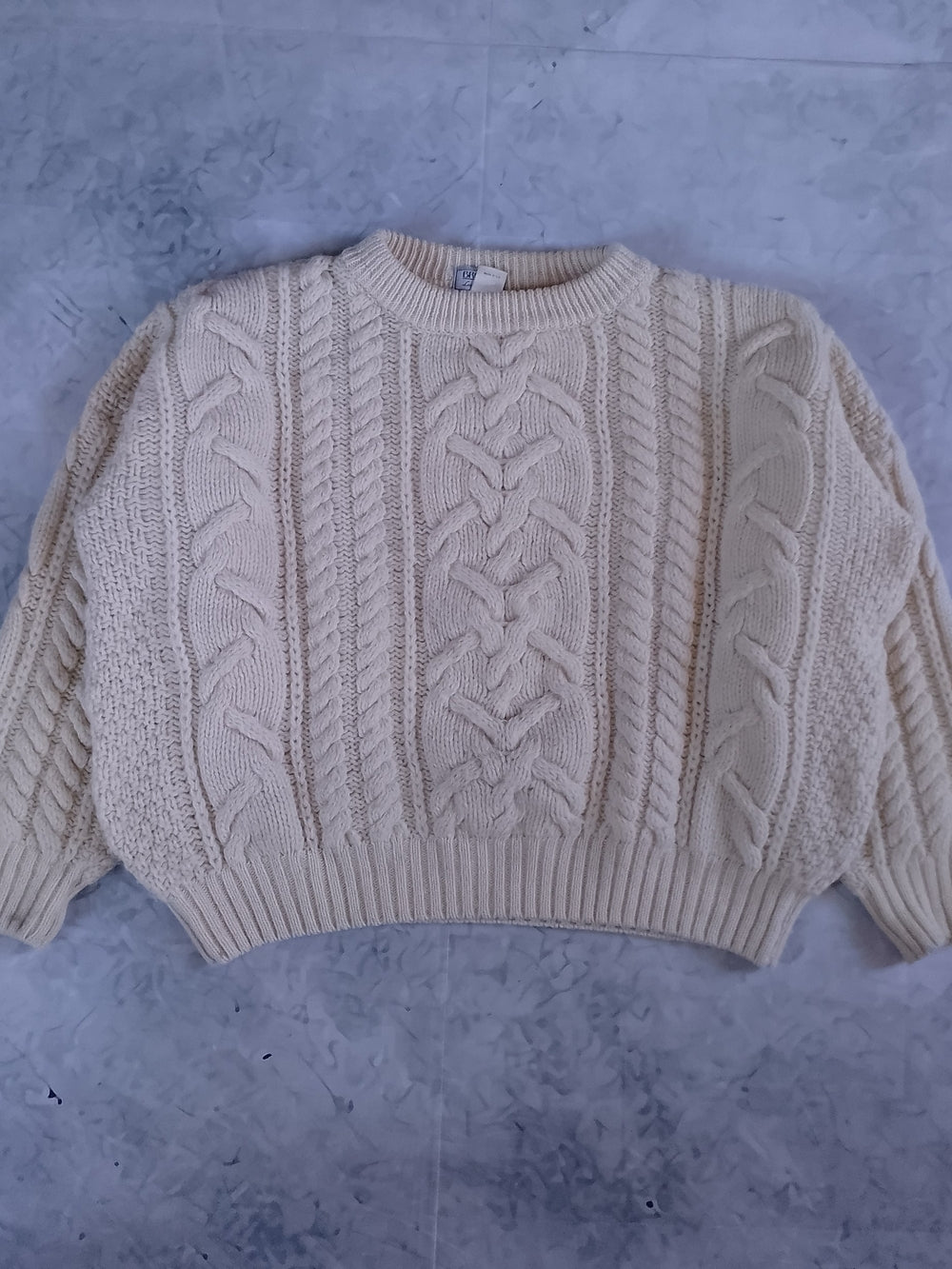 Vintage BROGUE Cream Cable Knit Sweater
