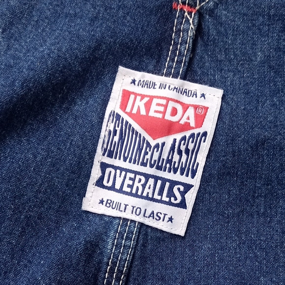 Vintage IKEDA Blue Denim Overalls Made In Canada