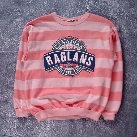 Vintage 90s RAGLANS OUTFITTERS CAMPING HIKING BOATING CREWNECK SWEATSHIRT PUFFY