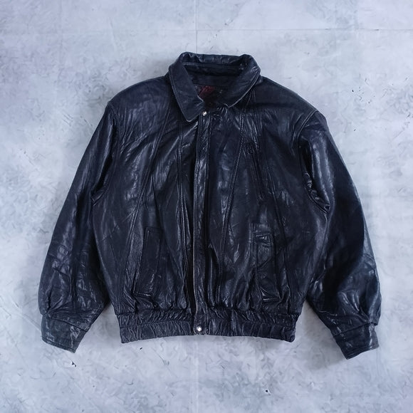 Vintage 80s Puffy Leather Jacket