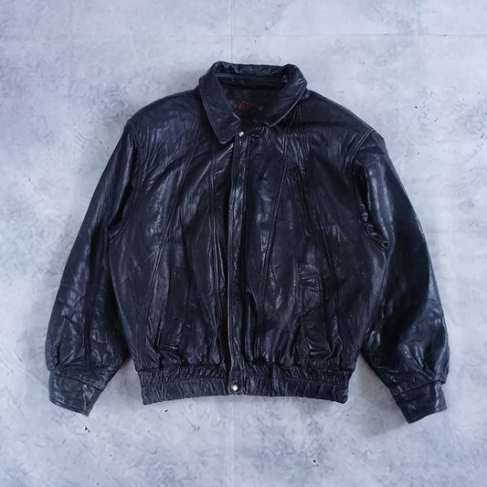 Vintage 80s Puffy Leather Jacket