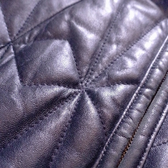 VINTAGE LEATHER Black Quilted Jacket