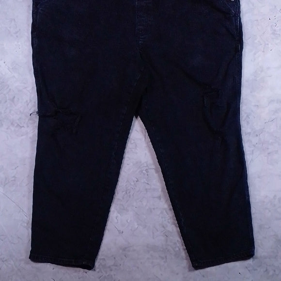 Stylish Modern Black Denim Overalls Workwear