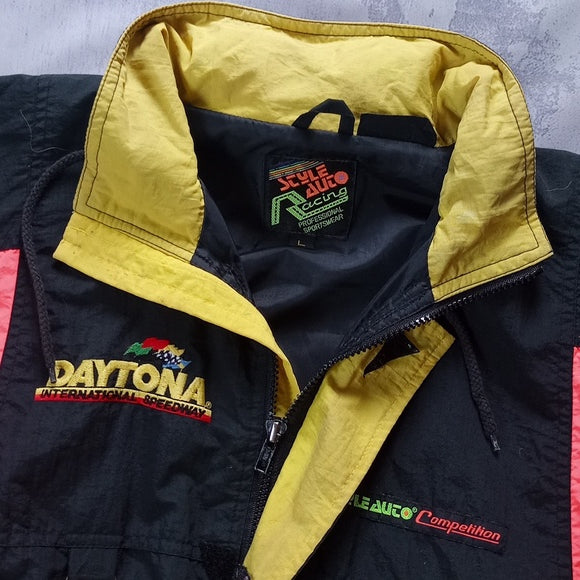 Vintage 90s Daytona International Speedway Style Auto Racing Windbreaker Jacket