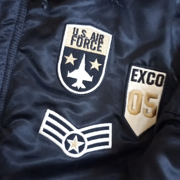 Vintage Exco Air Force Military Faux Fur Jacket Parka