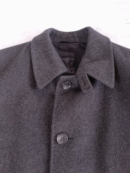 HUGO BOSS WOOL Men's Charcoal CASHMERE PEA COAT