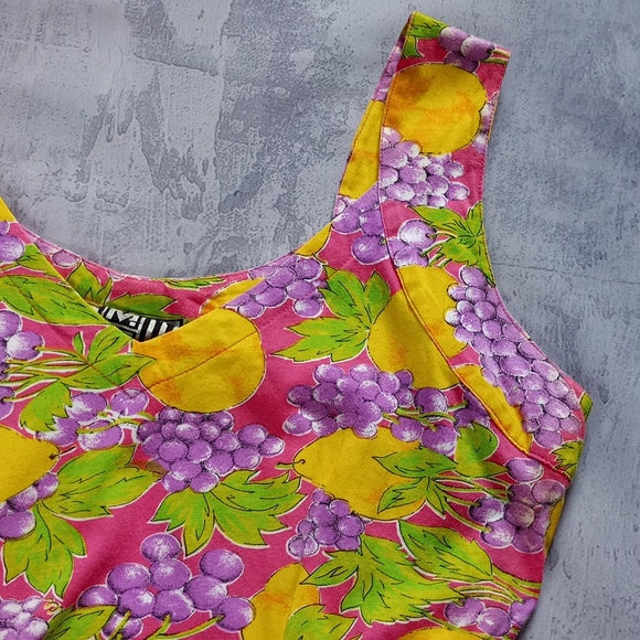 Vintage 90s GRAPES & PEACHES Print Dress