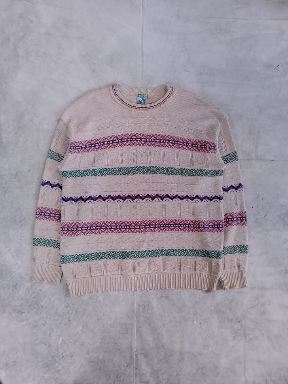 Vintage 90s TT&Co. Sport Knit Stripes Sweater