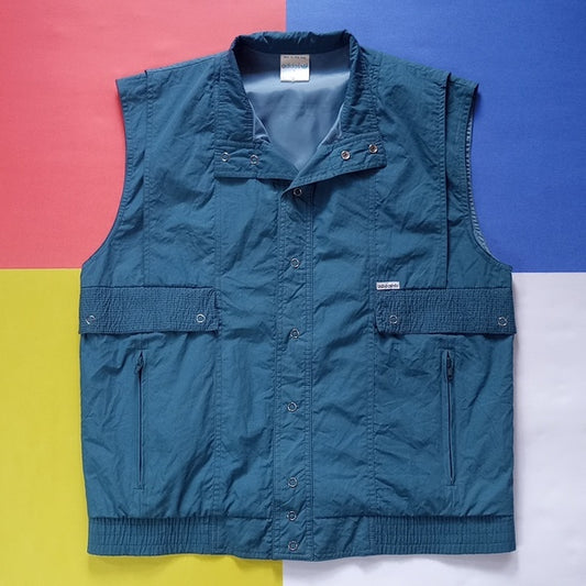 RARE Vintage 1970s Adidas Cargo Pocket Essential Vest BLUE UNISEX