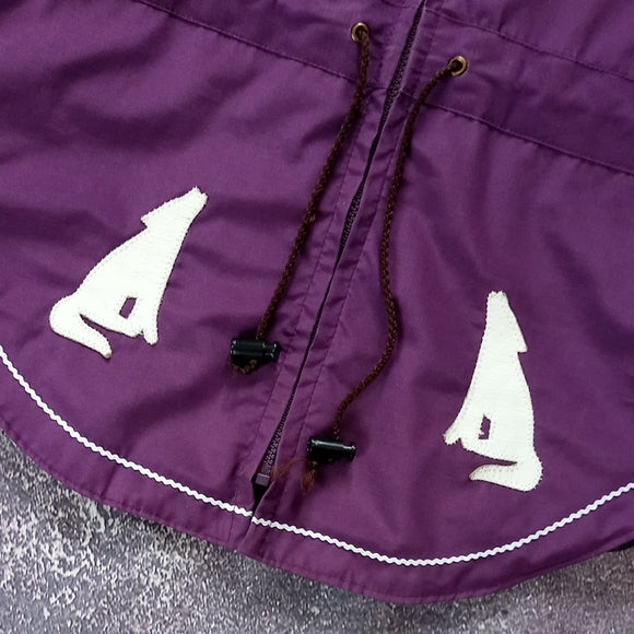 Vintage 90s Original Yukon Parka Howling Wolves Patches Purple Jacket UNISEX