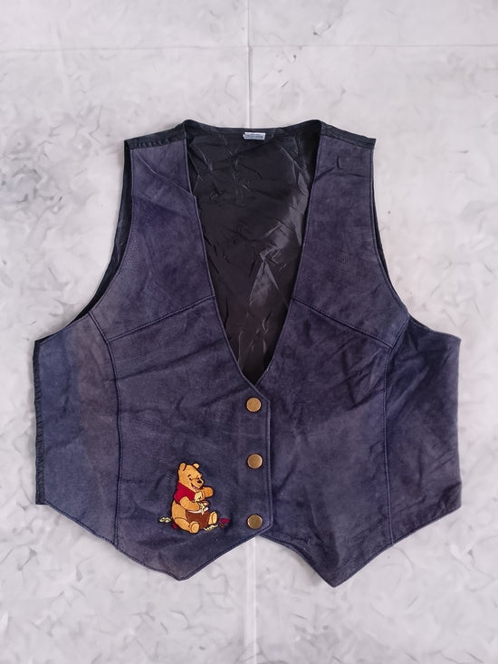 Vintage 90s Disney Winnie The Pooh Suede Vest