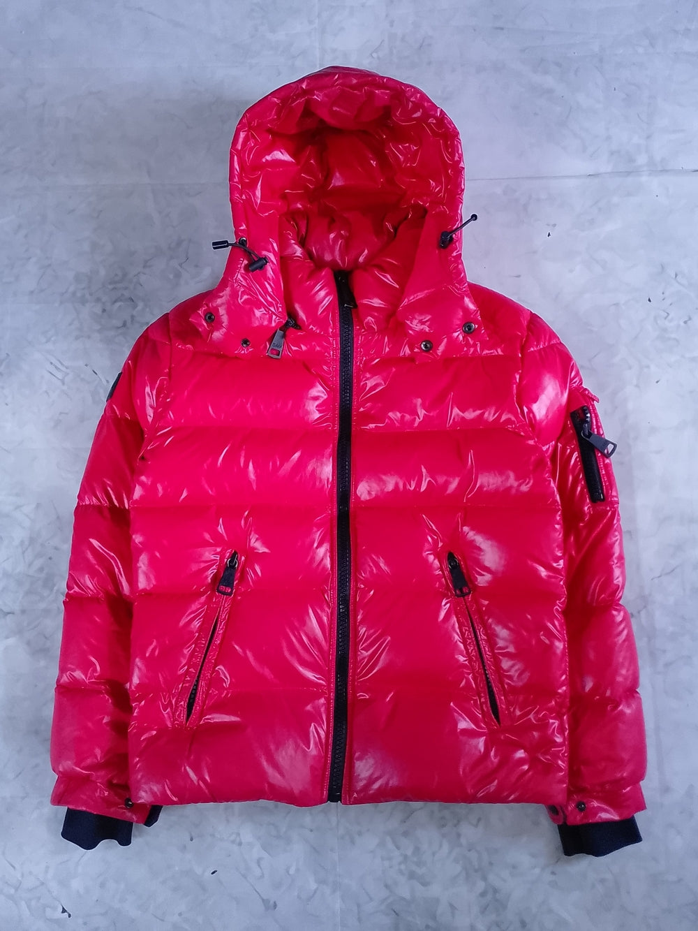 SAM. NEW YORK Red Puffer Down Hooded Jacket