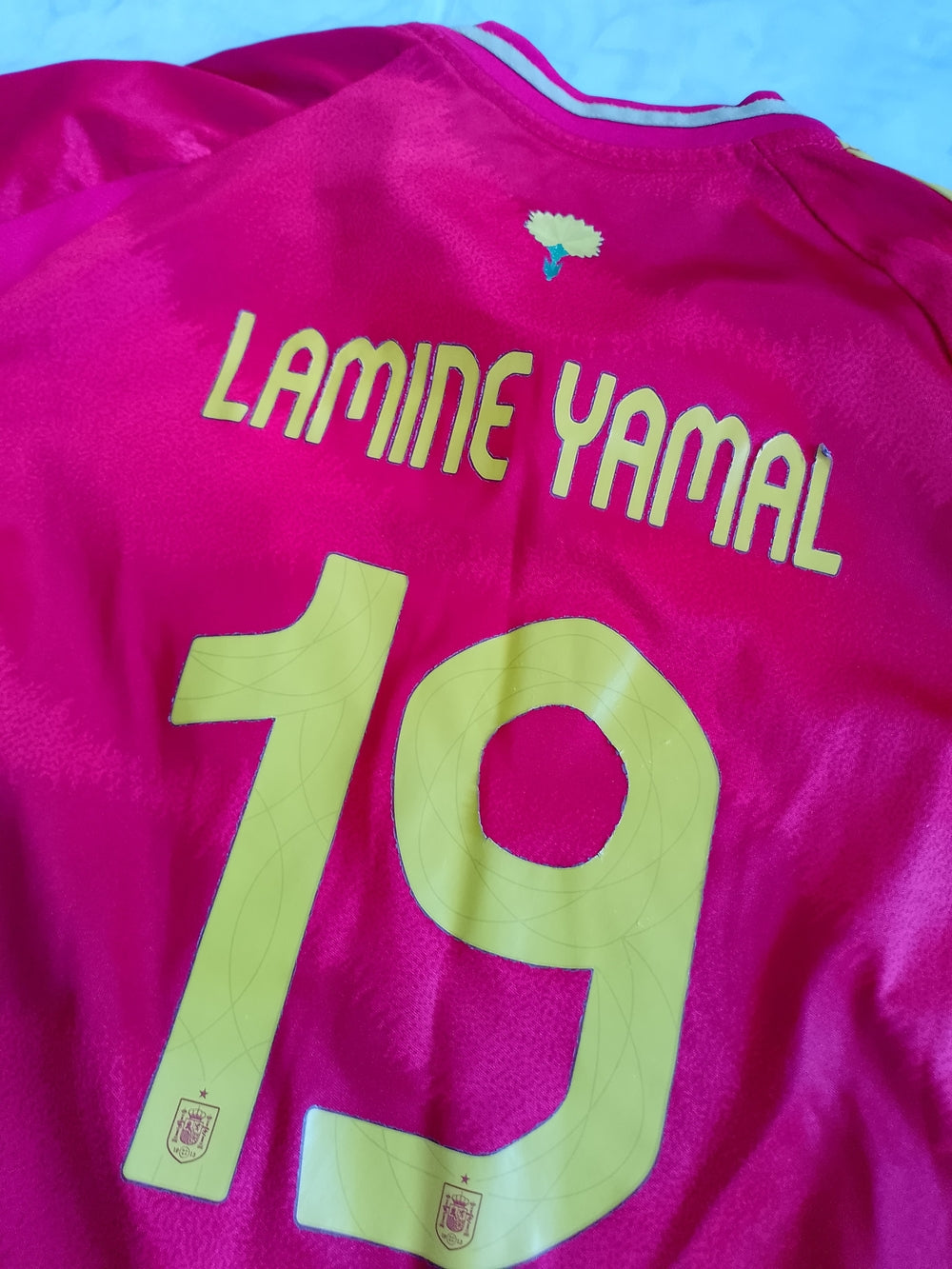 Adidas Kids' Spain Soccer Jersey 19 in Red/Yellow LAMINE YAMAL