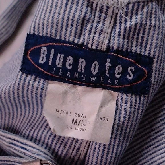 Vintage 1996 Bluenotes Train Conductor Railroad Striped Demim Overalls Workwear