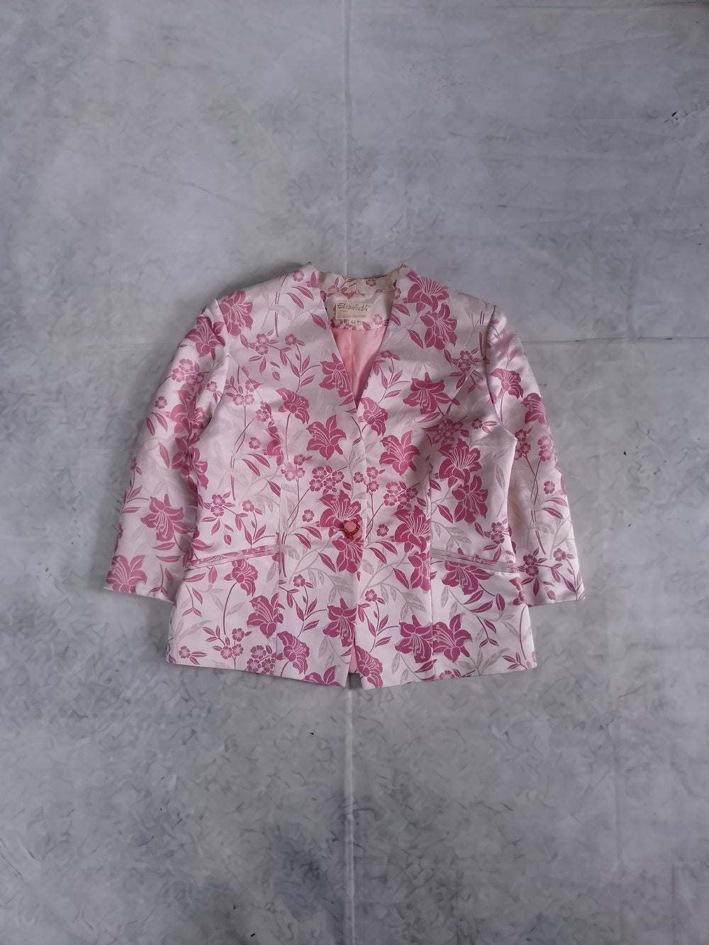 Vintage Florals Pink and White Blazer