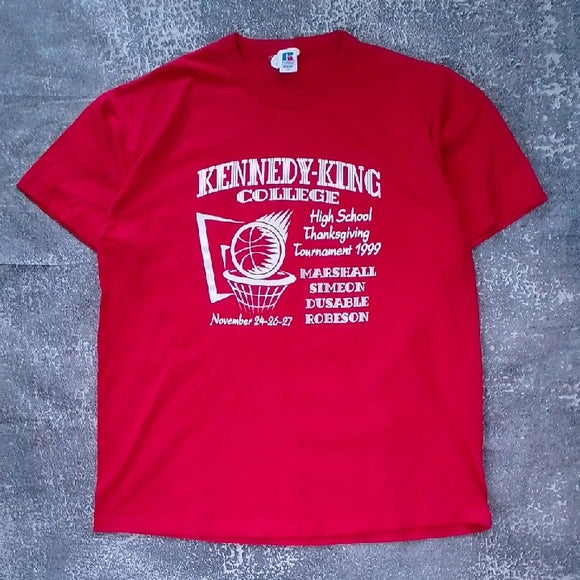 Vintage 1999 RUSSELL Basketball Thanksgiving Tournament Kennedy-KingT-Shirt