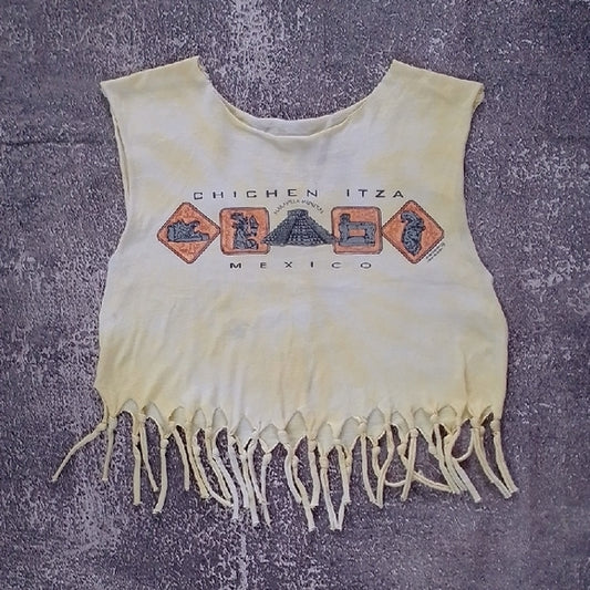 2006 Chichen Itza Kids Fringe Top - Yellow