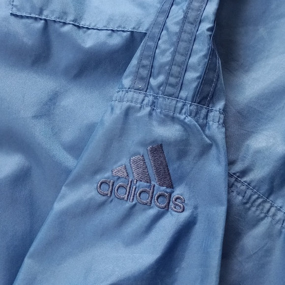 Vintage 90s Adidas Blue Essential Windbreaker Jacket Unisex