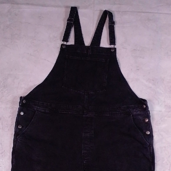 Stylish Modern Black Denim Overalls Workwear