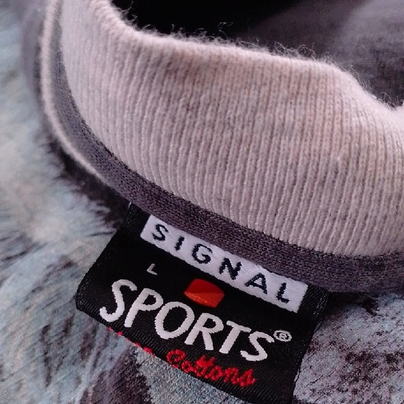 Vintage 1993 Gray Yukon Wolf Graphic T-Shirt Jon Van Zyle SINGLE STITCH UNISEX